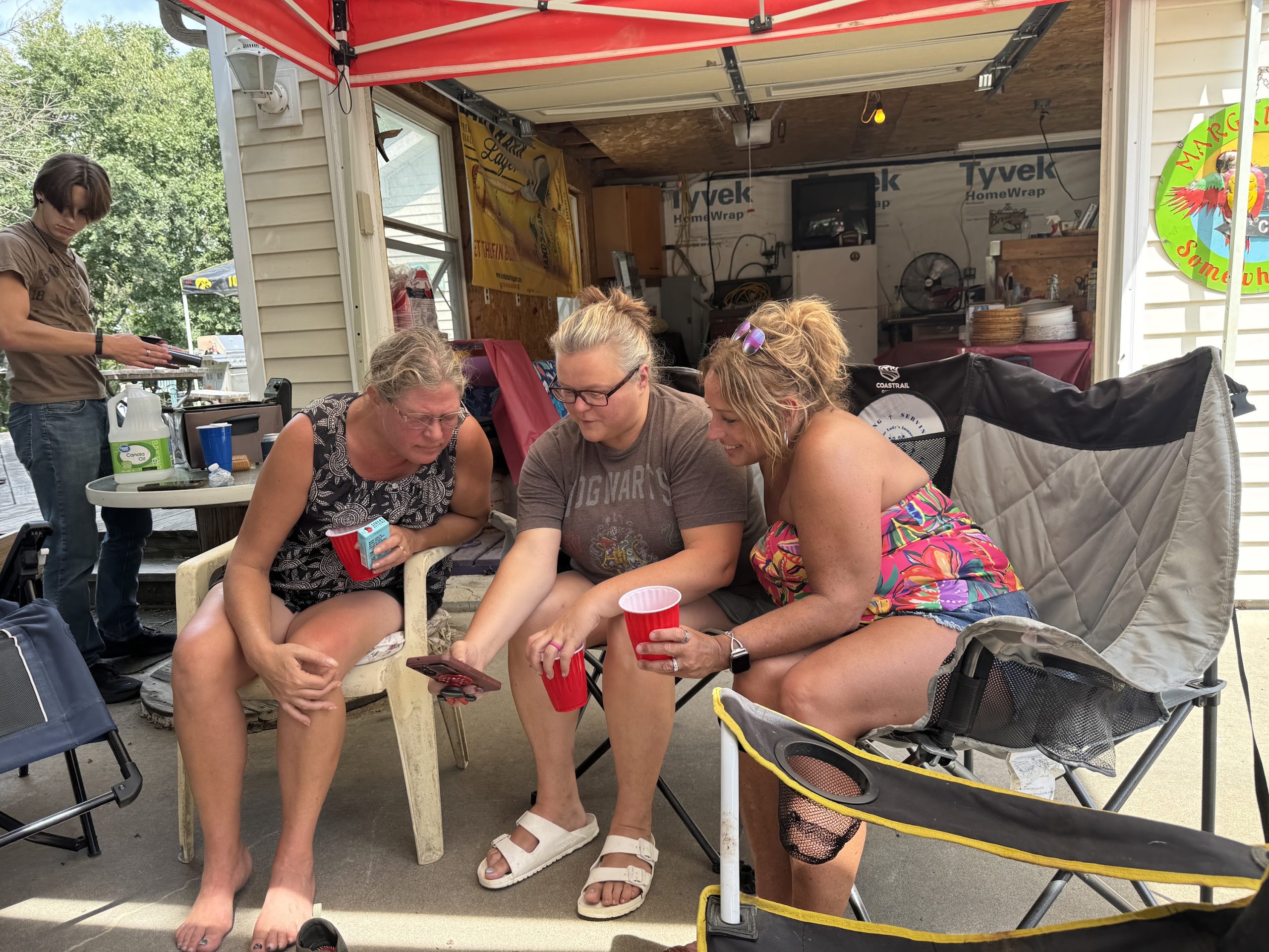 Relaxing on the patio during our Labor Day visit at Lake Rathbun
