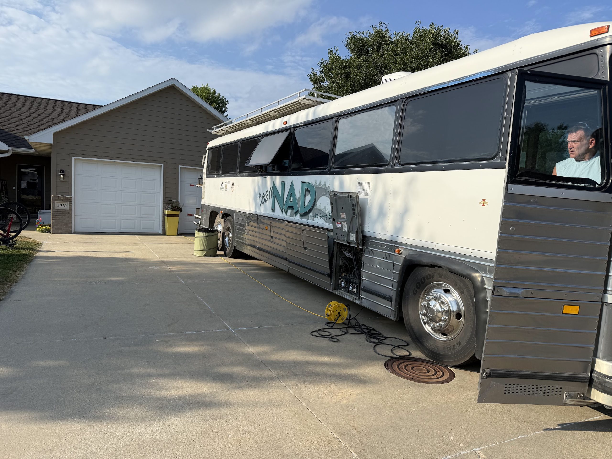 The team bus during RAGBRAI week
