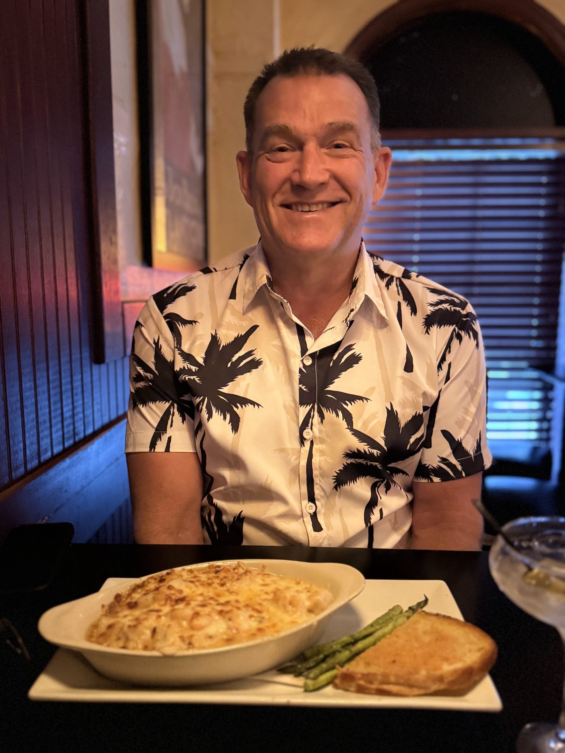 Kirk during their fifth anniversary dinner at Cooper’s on 5th