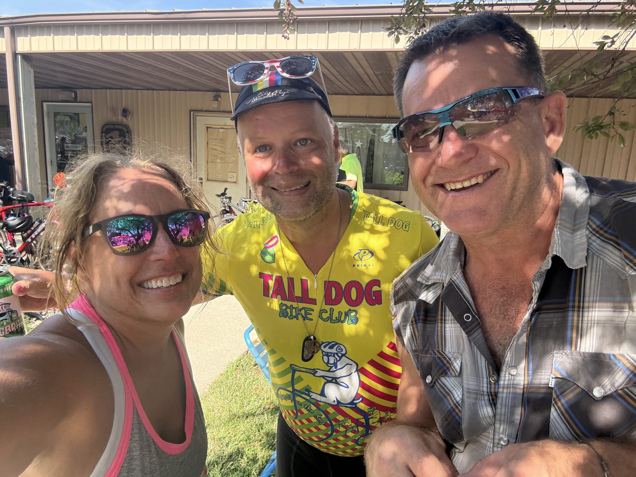 Kirk and Kim with a fellow rider during Tuesday's ride