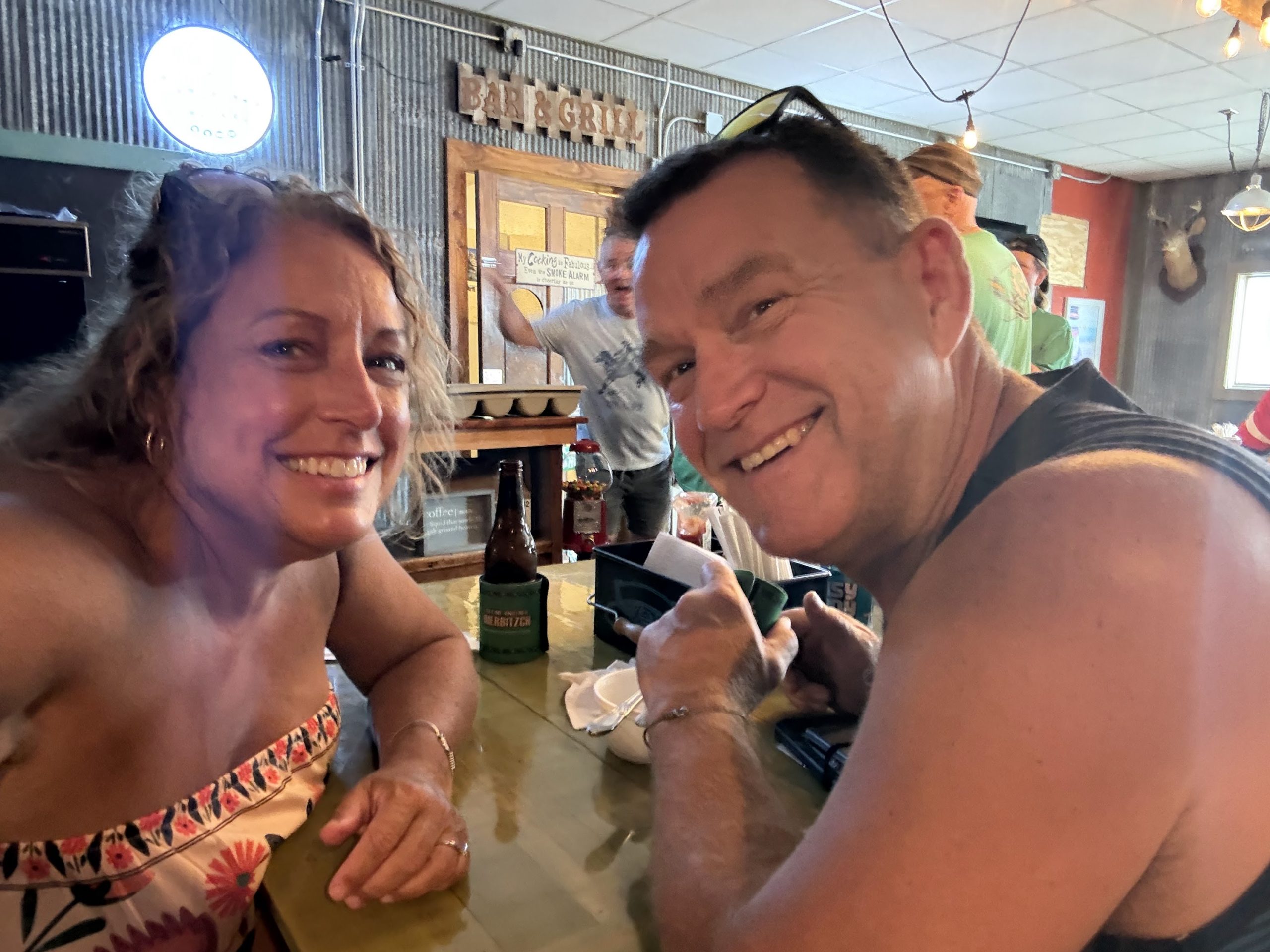 Kirk and Kim enjoying the opening-day fun