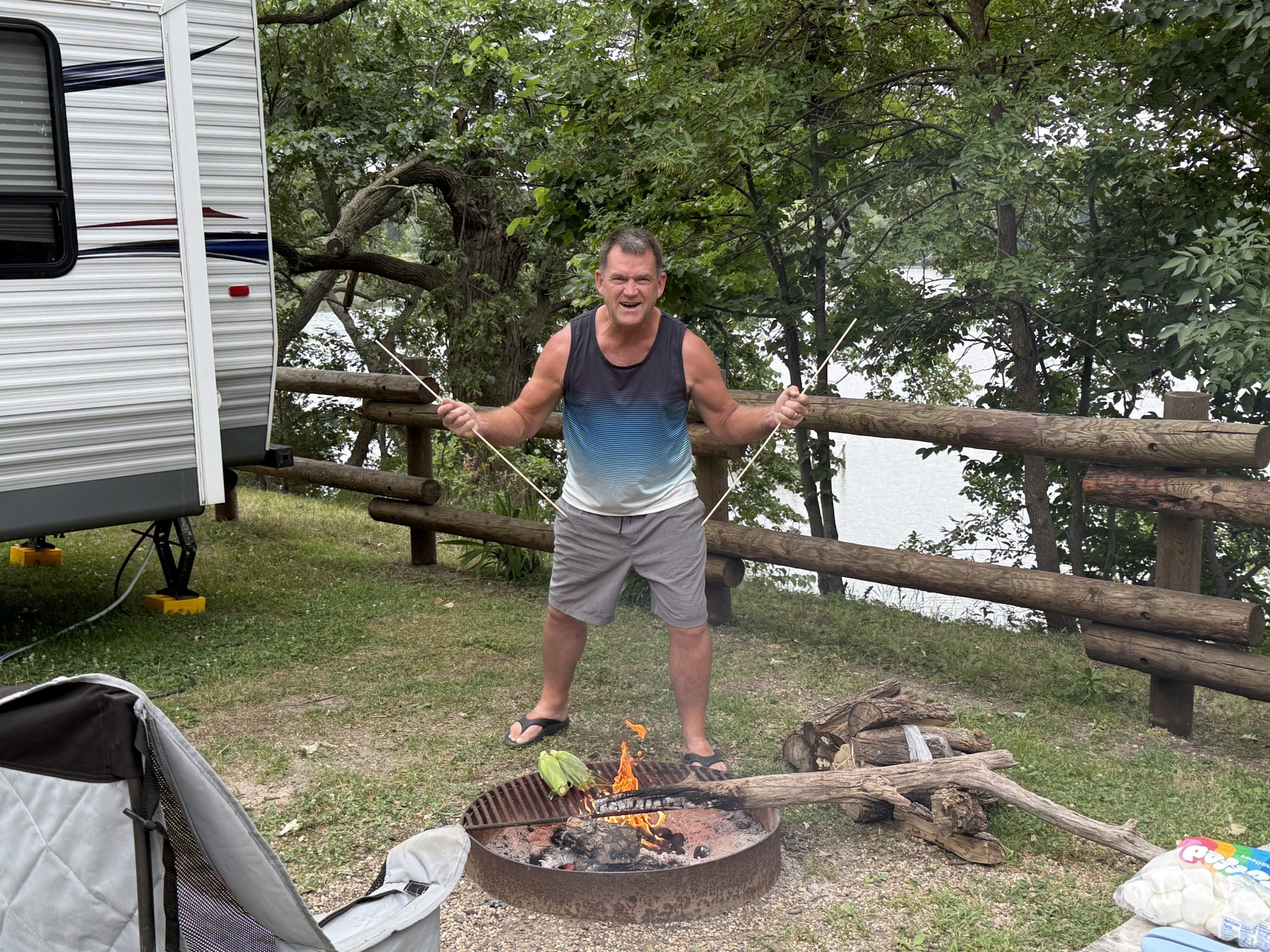 Kirk by the campfire