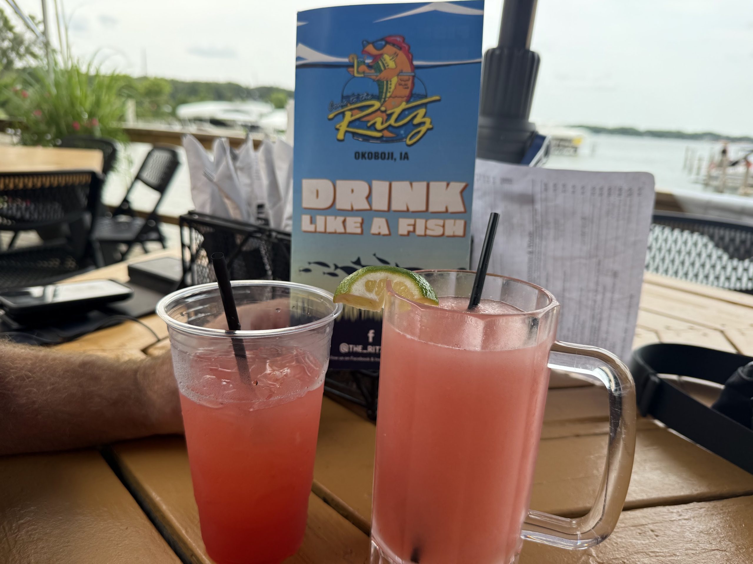 Drinks by the water at The Ritz