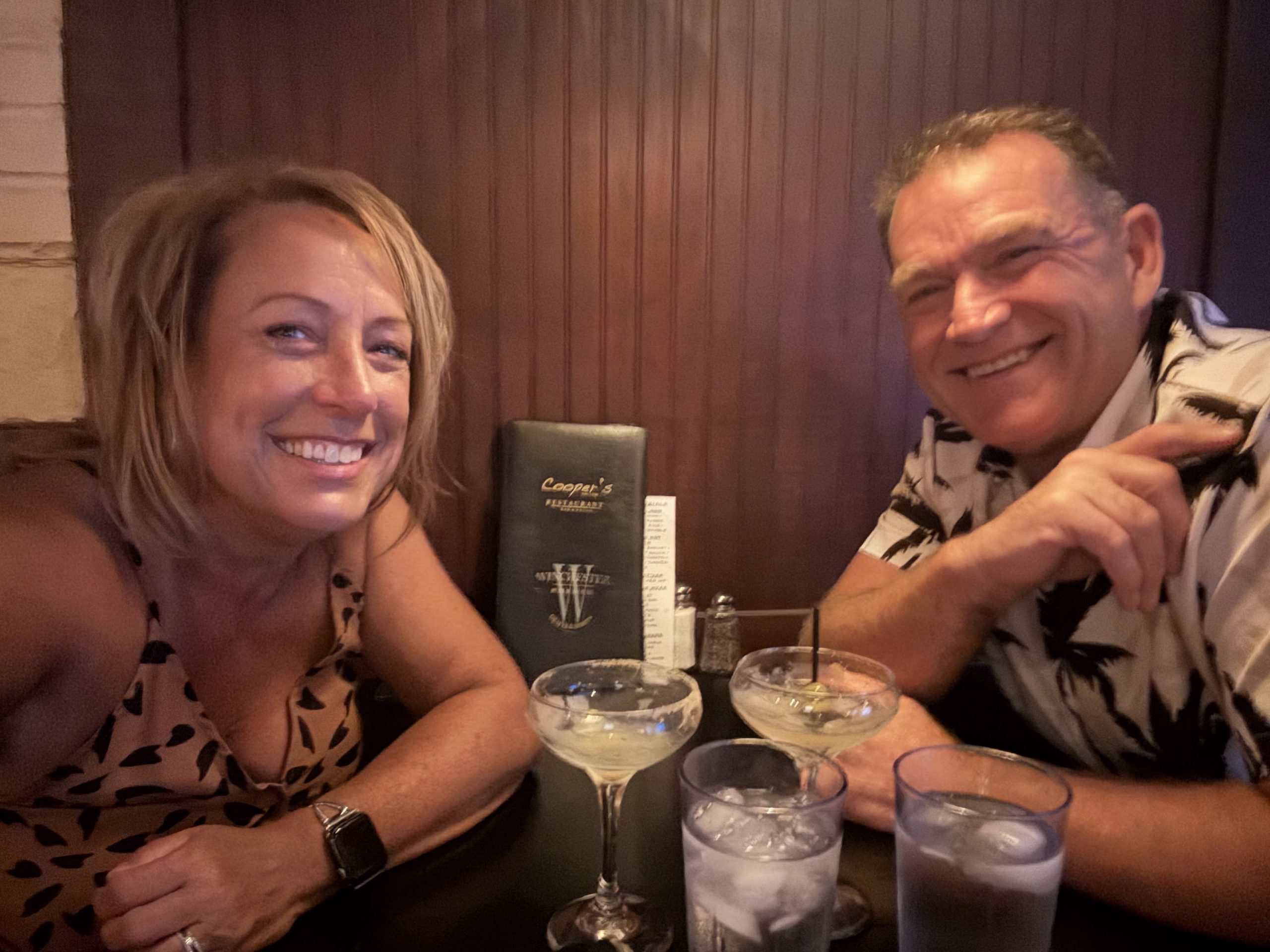 Kirk and Kim celebrating their fifth anniversary at Cooper’s on 5th