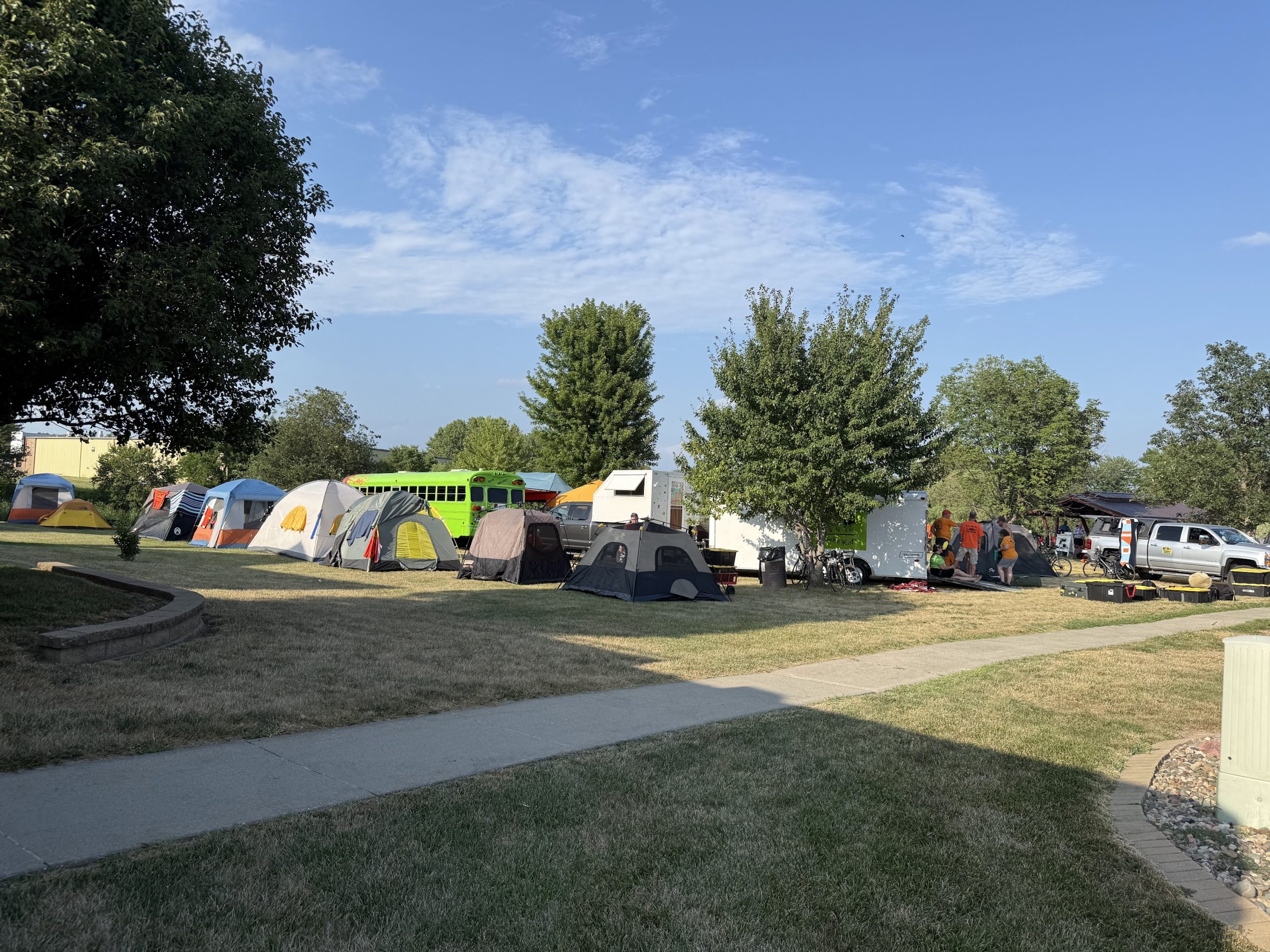 RAGBRAI camping along the route