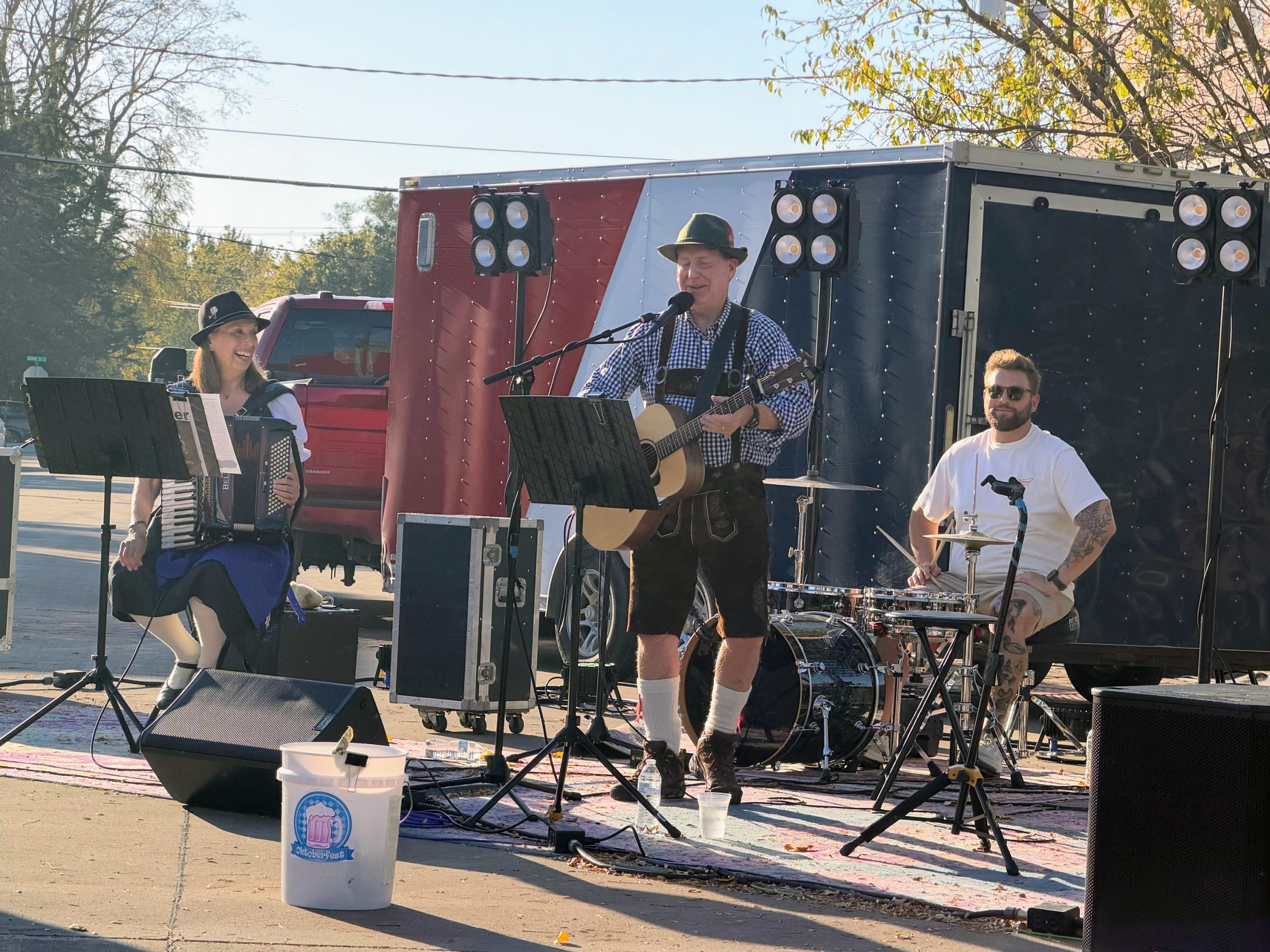 The Schnitzel Brothers keeping the street entertained