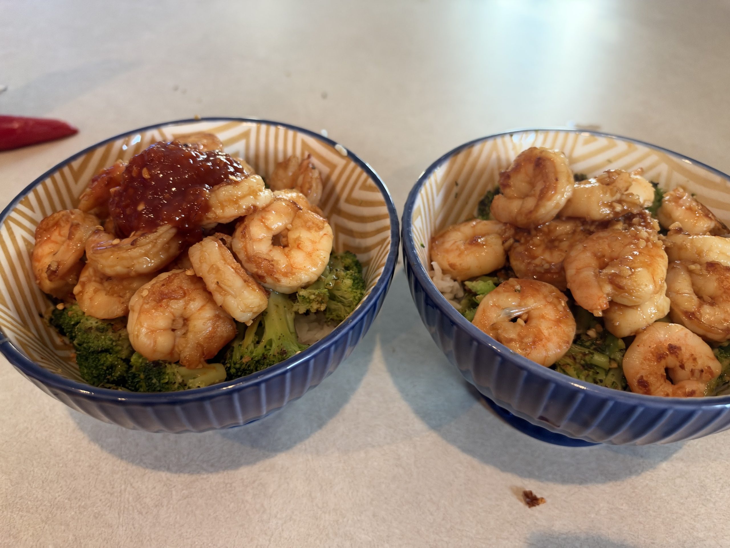 Saucy shrimp cooking