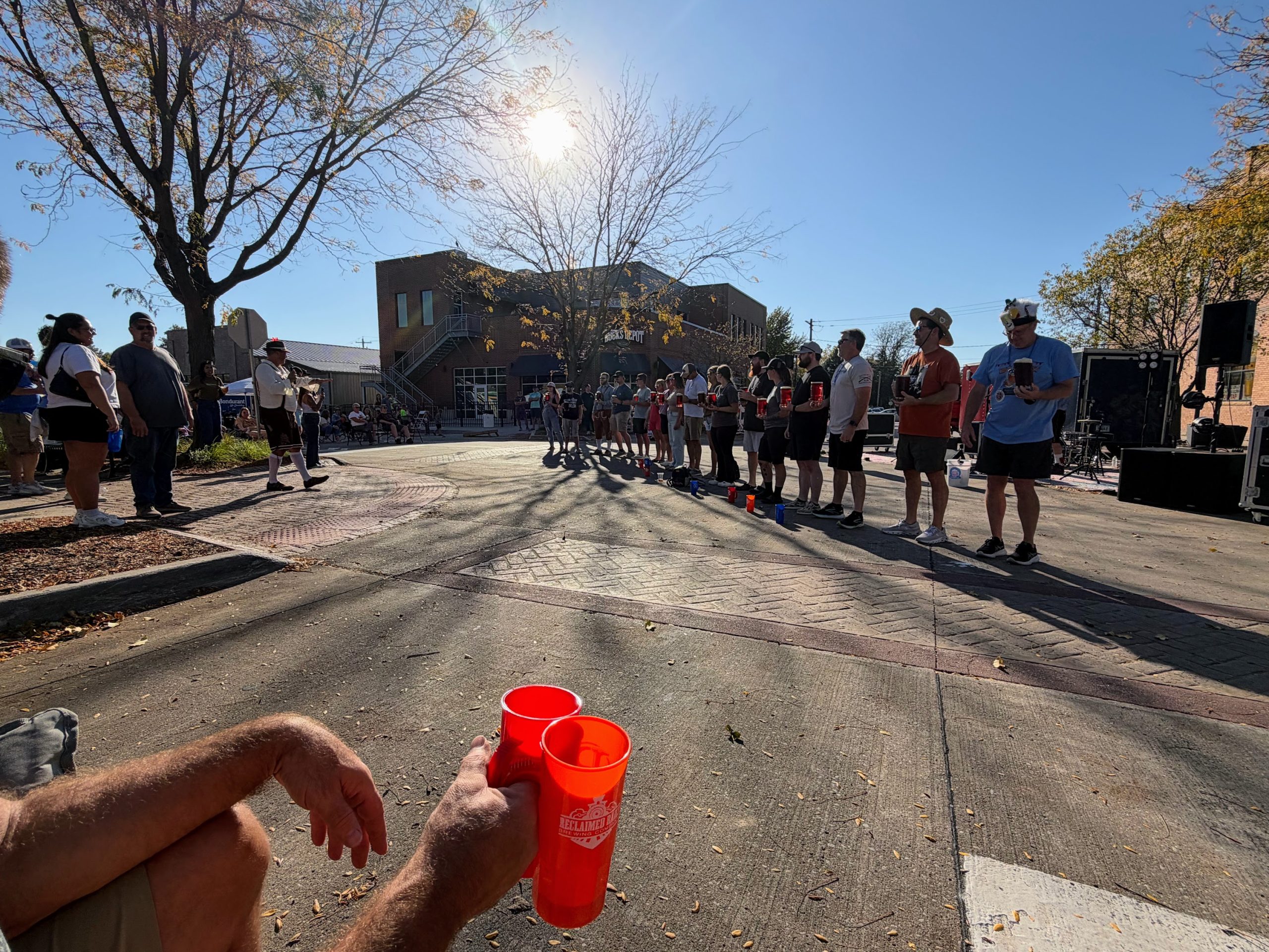 The street party on a sunny fall afternoon