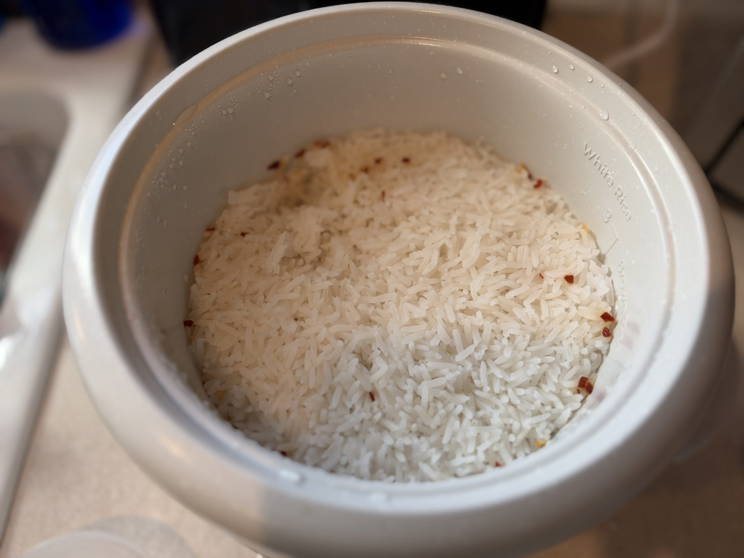 Jasmine rice cooking